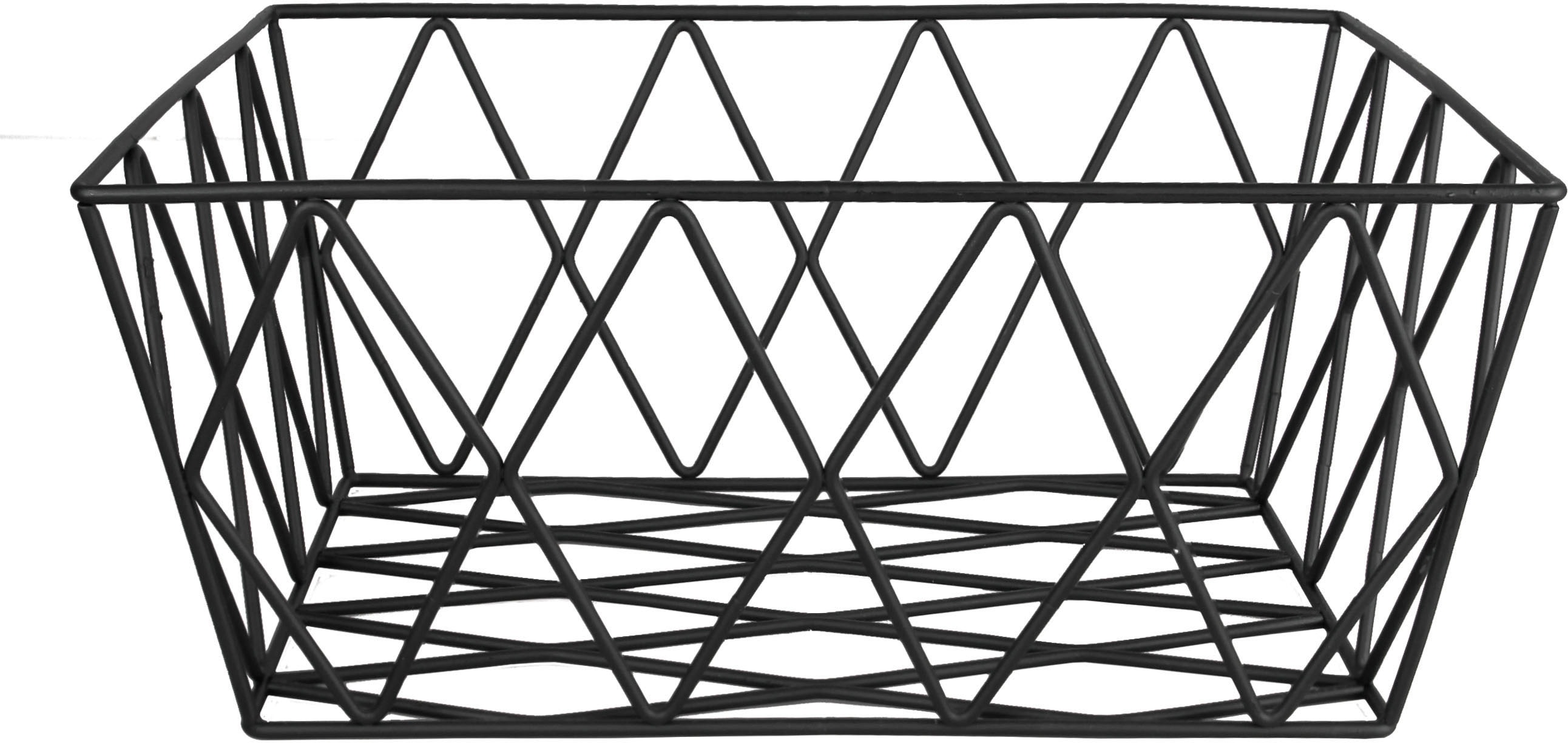 Aufbewahrungskorb KLEINE WOLKE "Slack", schwarz, B:28cm H:12cm T:19cm, Metall, Aufbewahrungsboxen