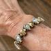 J. Crew Jewelry | J Crew Statement Bracelet Jewelry Stones Chunky Clear Rhinestone Gold Boho | Color: Gold | Size: Os