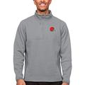 Men's Antigua Heathered Gray Cleveland Browns Course Quarter-Zip Pullover Top