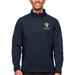 Men's Antigua Heathered Navy Los Angeles Rams Course Quarter-Zip Pullover Top