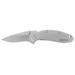 Kershaw Scallion Assisted Folding Knife 2.4in 420HC Drop Point Blade Silver Stainless Steel Handle Box 1620FL