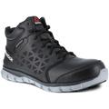 Reebok Sublite Cushion Athletic Mid Cut Alloy Toe Work Shoe - Men's Wide Waterproof Black/Grey 4.5 690774498938