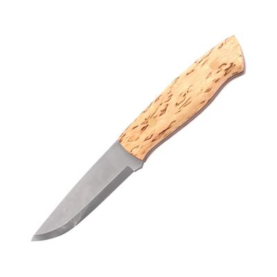 Brisa Trapper 95 Fixed Blade Birch Knife 3.75" satin finish Elmax steel Scandi grind blade Curly Birch handle 070-2033-1558