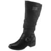Winterstiefel RIEKER, Damen, Gr. 36 (3,5), Normalschaft, schwarz, Nubuklederimitat, unifarben, klassisch, Schuhe, Boots, Warmfutter, Blockabsatz, mit auffälliger Schnalle
