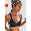 Sport-BH LASCANA ACTIVE Gr. 80, Cup E, schwarz-weiß (schwarz, weiß) Damen BHs Sport-BH Sportbekleidung Push-up-BH Sport