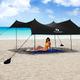 Red Suricata Family Beach Sunshade - Sun Shade Canopy | UPF50 UV Protection | Water Repellent Tent with 4 Aluminum Poles, 4 Pole Anchors, 4 Sandbag Anchors | Portable Shelter Tarp (Large, Black)