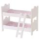Wooden Doll Bunk Bed Fit up to 20 Inch Dolls for Kids Baby Playcenter Dolls Bed Funiture with Ladder and Bedding Set (White)