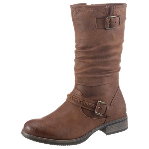 Stiefel RIEKER Gr. 36, Normalschaft, braun (cognac-used) Damen Schuhe mit gerafftem Schaft Bestseller