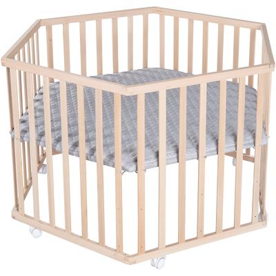 Laufgitter ROBA "Style, buche, 6-eckig", Baby, braun (buche), Laufställe, mit Schutzeinlage und Nestchen Image