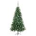 The Holiday Aisle® Artificial Half Pre-lit Christmas Tree w/ Ball Set Party Decoration, Steel in Green | 6.9 D in | Wayfair