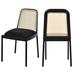 Bayou Breeze Vrinda Cane Side Chair Upholstered/Wicker/Rattan/Fabric in Black | 32.5 H x 18.5 W x 20 D in | Wayfair
