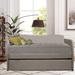 Ebern Designs Synae Twin Daybed w/ Trundle Linen in Gray | 39.25 H x 42 W x 80 D in | Wayfair A8C37706CD274F5FBC3731F422FD5D29