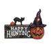 The Holiday Aisle® Halloween Happy Haunting Decor Resin | 7.75 H x 11 W x 4 D in | Wayfair B3A0F4AFE9B54F0799B5946396E37E96