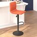 Latitude Run® Ylani Modern Vinyl Adjustable Height Barstool w/ Horizontal Stitch Back Upholstered/Metal in Brown | 16 W x 19 D in | Wayfair