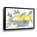Gracie Oaks Lemons in Bowl - Painting on Canvas in Blue/Green/Yellow | 18 H x 24 W x 2 D in | Wayfair 4839DDD710B246598E72561F2C9B09D1