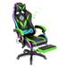 Hoffree Ergonomic Faux Swiveling PC & Racing Game Chair w/ Built-in Speakers & Lights Faux in Green/Black | 47.64 H x 23.62 W x 23.62 D in | Wayfair