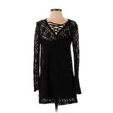 Miss Selfridge Casual Dress Open Neckline Long Sleeve: Black Dresses - Women's Size 2