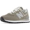 Sneaker NEW BALANCE "WL574 Core", Gr. 37,5, grau (dunkelgrau, grau, weiß), Leder, Textil, sportlich, Schuhe