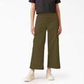 Dickies Women's Regular Fit Cargo Pants - Stonewashed Military Green Size 10 (FPR03)