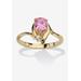 Women's Yellow Gold Plated Simulated Birthstone And Round Crystal Ring Jewelry by PalmBeach Jewelry in Alexandrite (Size 7)