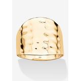 Women's Yellow Gold Over Sterling Silver Hammered Dome Ring (5Mm) Jewelry by PalmBeach Jewelry in Gold (Size 9)