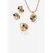Women's Yellow Gold-Plated Genuine Gemstone Ring, Earring And Necklace Set Jewelry by PalmBeach Jewelry in Gold (Size 9)