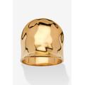 Women's Yellow Gold-Plated Hammered Concave Cigar Ring (5.5Mm) Jewelry by PalmBeach Jewelry in Gold (Size 7)