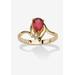 Women's Yellow Gold Plated Simulated Birthstone And Round Crystal Ring Jewelry by PalmBeach Jewelry in Ruby (Size 6)