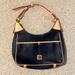 Dooney & Bourke Bags | Nwot Dooney And Bourke Navy Blue Hobo Bag - Blue Cream And Red Shoulder Purse | Color: Blue/Cream | Size: 14 By 15