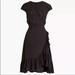 J. Crew Dresses | J Crew Faux Wrap Ruffle Dress Size 4 Black | Color: Black | Size: 4