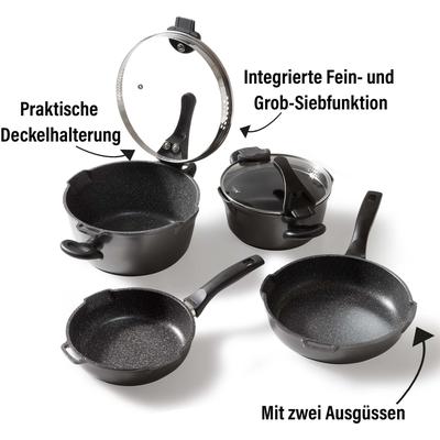 Topf-Set STONELINE "Future", schwarz, Töpfe, Induktion