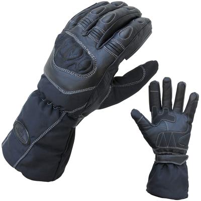 Motorradhandschuhe PROANTI Gr. XXL, schwarz, Handschuhe, XXL, Obermaterial: 45% Nylon, 40% Rindsleder, 10% Polyester, 5% Polyethylen. Innenfutter: 100% Polyester, mit langer Stulpe Visierwischer Touchscreen-Funktion
