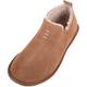 SNUGRUGS Mens Genuine Sheepskin Easy Slip On Twin Gusset Winter Slipper Boot - Chestnut - UK 6