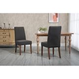 Upholstered Parsons Dining Chairs Set of 2, Fabric Dining Room Kitchen Side Chair with Nailhead Trim and Wood Legs