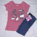 Disney Matching Sets | Minnie Mouse Shorts And T-Shirt Set | Color: Blue/Pink | Size: 2tg