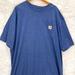Carhartt Shirts | Carhartt Men's Big & Tall Short Sleeve T Shirt Original Fit Pocket Navy Blue 3xl | Color: Blue/Purple | Size: 3xl