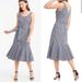 J. Crew Dresses | J.Crew Gingham Ruffle Hem Tie Waist Midi Dress | Color: Blue/White | Size: 00