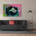 Trinx 'Going Shopping,' By Trinx Portfolio, Canvas Wall Art, 60"X40" Metal in Black/Green/Pink | 40 H x 60 W x 1.5 D in | Wayfair