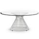 Table basse ronde - Design en verre - Barrel Acier - Verre, Acier inoxydable, Metal - Acier