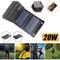 Pannello Solare Pieghevole 20w Caricabatterie Telefono Campeggio Trekking Usb 5v - - Trade Shop