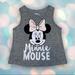 Disney Shirts & Tops | Disney Minnie Mouse Girl’s Glitter Tank Top Shirt Size 5 | Color: Gray/White | Size: 5g