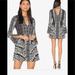 Free People Dresses | Free People Ob565632 Tegan Border Printed Mini Dress In Black Size 4 | Color: Black/White | Size: 4