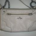 Coach Bags | Coach Brand Vintage White Leather Messenger Cross Body | Color: Silver/White | Size: Os