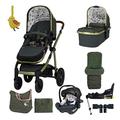 Cosatto 3 in 1 Travel System, Wow 2 - Birth to 25kg, Compact Fold, Inc Carrycot, iSize Car Seat & Base, Adapters, Footmuff, Change Bag & Raincover (Bureau)