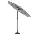 XEMQENER 3M Cantilever Parasol with Striped Round Base, Outdoor Garden Tilting Umbrella with Crank Handle for Outdoor Garden, Camping, Patio and Seaside, UV50+ Protection, Waterproof, Grey