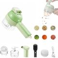 Ensemble De Coupe-légumes Électrique Portable 4 En 1,Mini Robots Culinaires Électriques, Hachoir À Légumes 4 En 1 Portable Électrique Sans Fil Chopper Dicer Slicer Cuttefor Kitchen Vegetable Cooking