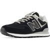 Sneaker NEW BALANCE "ML574 Core", Gr. 45, schwarz-weiß (schwarz, grau), Leder, Textil, Schuhe Modernsneaker, Topseller