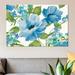 East Urban Home Blue Summer Poppies by Wild Apple Portfolio - Wrapped Canvas Graphic Art Print Metal in Blue/Green | 32 H x 48 W in | Wayfair