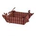 Rosalind Wheeler Amisaday Paprika Checked Bread Basket in Brown/Red | 4 H x 5.5 W x 5.5 D in | Wayfair 1E2D7121DE54448BAC581A1E65487E10