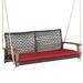 Winston Porter Cypher Porch Swing Wood/Solid Wood in Brown | 21.5 H x 51.5 W x 27 D in | Wayfair 82A30A0183374769B0308D838E898027